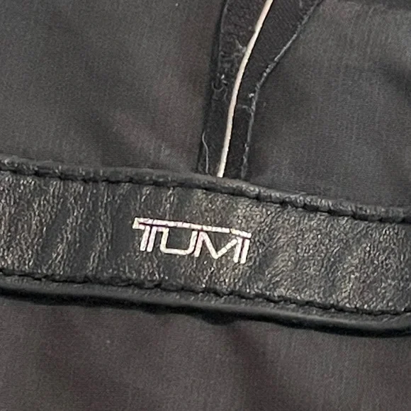 Tumi Black Belted Jacket with Burgundy Liner - Picture 4 of 4